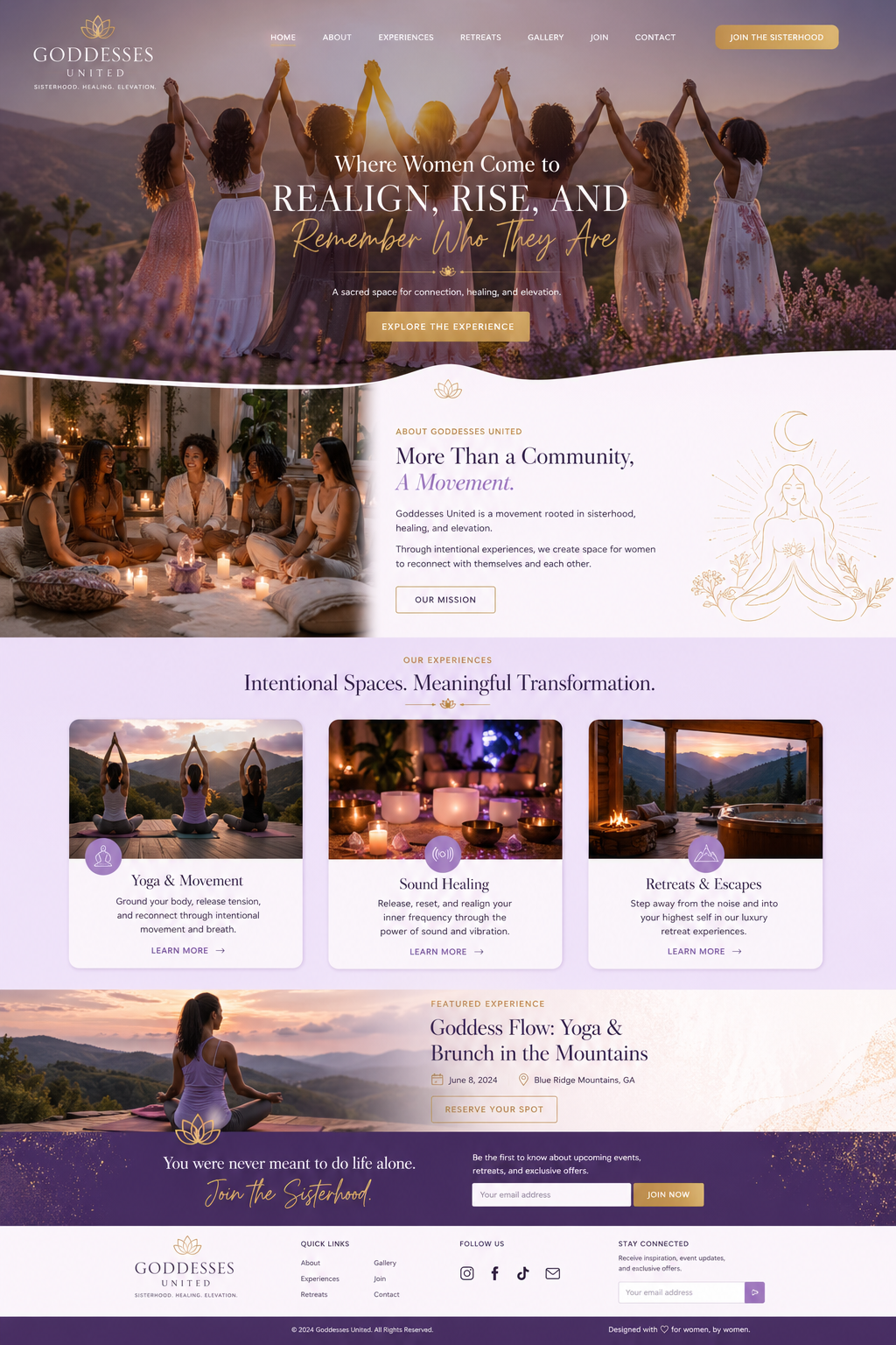 Goddesses United homepage collage preview